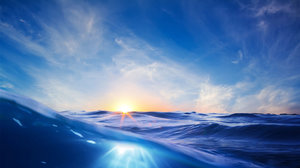 Earth Sky Blue Ocean Wave Close Up Sun 2400x1395 Wallpaper