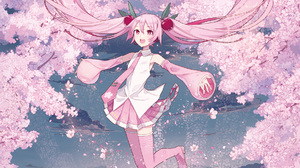 Ixima Vocaloid Vertical Hatsune Miku Sakura Miku Long Hair Pink Hair Pink Eyes Standing On One Leg T 1181x1670 Wallpaper