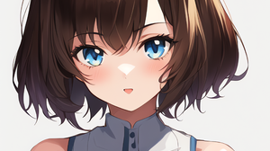 Novel Ai Anime Girls Ai Art Brunette Blue Eyes 2560x2560 Wallpaper