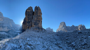 Dolomites Cima Molveno Italy Cliff Rocks Landscape Blue 3840x2160 Wallpaper