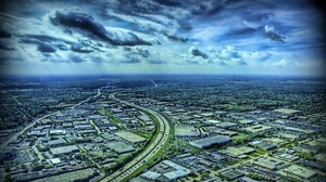 Cityscape Highway City Clouds Sky Road Car 1920x1080 Wallpaper
