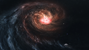 Science Fiction Space Sun Suns Stars Galaxy Red Orange Blue Dark Black 3840x2560 Wallpaper