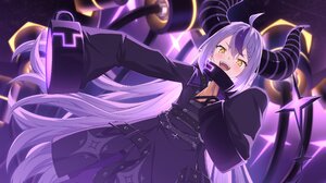 Laplus Darknesss Hololive Virtual Youtuber Purple Devil Horns Anime Girls Long Hair Looking At Viewe 4096x2912 wallpaper