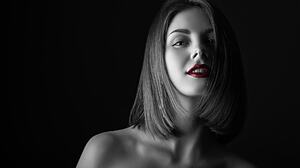 Selective Coloring Smiling Women Dark Sergey Fat Portrait Model 500px Bare Shoulders Face Ksenija 1920x1080 Wallpaper