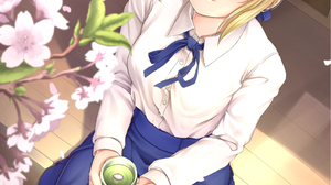 Anime Anime Girls White Shirt Blue Skirt Fate Series Fate Stay Night Fate Grand Order Artoria Pendra 1577x2200 Wallpaper