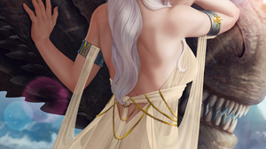 Daenerys Targaryen Game Of Thrones Fantasy Art Dragon White Hair Fictional Character Dress Bare Shou 4500x6000 Wallpaper