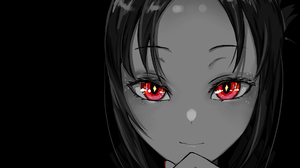 Kaguya Sama Love Is War Anime Anime Girls Selective Coloring Red Eyes Face Closeup Looking At Viewer 1920x1600 Wallpaper