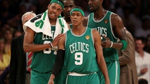 NBA Basketball Boston Celtics Boston Kevin Garnett Rajon Rondo Paul Pierce Sports Brooklyn Men Sport 3000x2138 Wallpaper