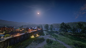 Red Dead Redemption 2 Rockstar Games Video Games Nature Landscape Night Sky Stars CGi Moon Sky 2560x1440 wallpaper