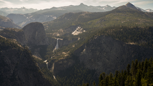 Yosemite National Park Landscape Waterfall Sunrise Nature Trees Mountains 8256x4644 Wallpaper
