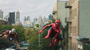 Iron Man Spider Man Spider Man Homecoming 4312x1818 Wallpaper
