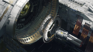 Digital Art Artwork Illustration Space Structure Spaceship Science Fiction Technology Futuristic 2700x1350 Wallpaper