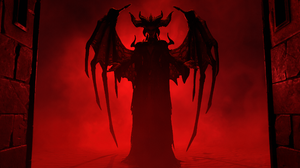 Video Games Diablo IV Red Background Diablo Video Game Characters Lilith Diablo Horns Standing Video 2560x1440 Wallpaper