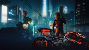Biker Republic Of Gamers Gun Video Games Motorcycle City City Lights Night Cyberpunk 2077 CD Projekt 5120x2193 Wallpaper