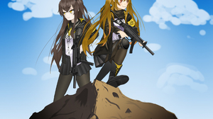 Anime Anime Girls Girls Frontline UMP45 Girls Frontline UMP9 Girls Frontline Two Women Twins Long Ha 2700x2065 Wallpaper