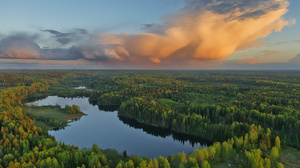 Landscape Nature Forest Gostilitskoe Lake Trees Water Sky Clouds Reflection Green 2200x1468 Wallpaper