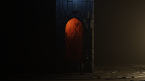 Castle Portal Window Blender 3D Abstract 2560x1440 Wallpaper