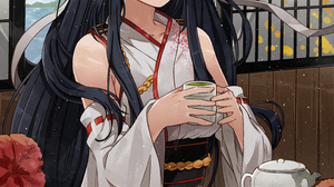 Anime Anime Girls Kantai Collection Fusou KanColle Long Hair Black Hair Japanese Clothes Solo Artwor 2894x4093 Wallpaper