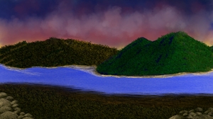 Digital Painting Digital Art Nature Hills Colorful 1920x1080 wallpaper