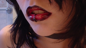 Women Goths Lipstick Dark Lipstick Long Hair Dark Hair Lips Lip Ring Closeup 1280x960 Wallpaper