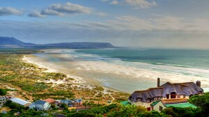 Seaside Mansion Coast South Africa Cape Town Coastline Western Cape Noordhoek Beach Sea Beach House 4869x2932 Wallpaper