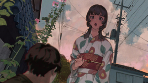 Summer Bishil Kimono Couple Evening Lane 1620x2296 Wallpaper