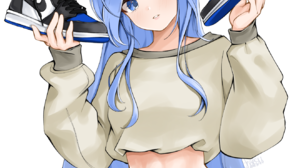 Anime Anime Girls Digital Art Artwork 2D Portrait Display Vertical Chaesu Blue Hair Blue Eyes Sweats 1320x1800 Wallpaper
