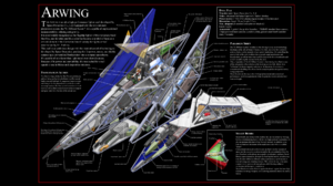 Star Fox Arwing Infographics Black Background Text Aircraft Nintendo Video Games Fox McCloud Machine 1920x1080 Wallpaper