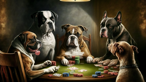 Ai Art Illustration Dog Poker Poker Chips Animals Cards 3060x2048 Wallpaper