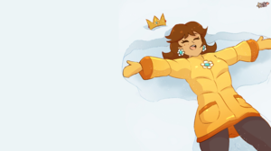 Starlett Snow Illustration Princess Daisy Super Mario Bros Super Mario Flowers Crown Yellow Jacket J 3840x2160 Wallpaper