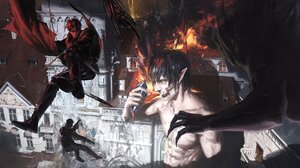 Shingeki No Kyojin Anime Boys Levi Ackerman Eren Jeager Fan Art Titan Anime 2048x1211 Wallpaper