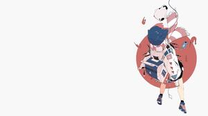Daisukerichard Anime Girls Original Characters Minimalism Backpacks Simple Background Scarf Shrimp P 3840x2160 Wallpaper