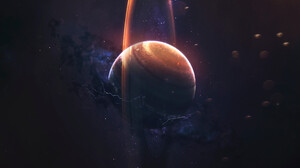 Digital Digital Art Artwork Illustration Render Space Art Galaxy Planet Jupiter Planetary Rings Star 3840x2400 Wallpaper