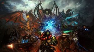 Sarah Kerrigan Thrall World Of Warcraft Deathwing World Of Warcraft Jim Raynor 5000x2828 Wallpaper