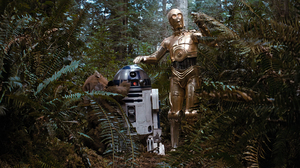 Star Wars Episode Vi The Return Of The Jedi Movies Film Stills Star Wars C 3PO R2 D2 Robot Ewok Plan 1920x1080 Wallpaper