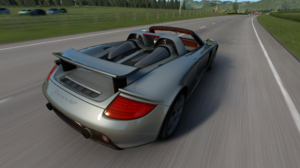 Assetto Corsa Video Game Art Video Games Road Taillights Motion Blur CGi Rear View Rear Wing Porsche 2720x1360 Wallpaper