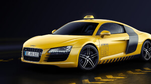 Audi R8 Coupe Sport Car Taxi Yellow Car 1920x1080 Wallpaper