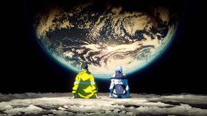 Cyberpunk Edgerunners Anime Screenshot Upscaled Space Moon David Martinez Edgerunners Lucyna Kushina 5120x2880 Wallpaper