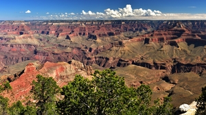 Landscape Grand Canyon Grand Point View Arizona USA Nature Clouds Sky Trees Canyon 1920x1080 Wallpaper