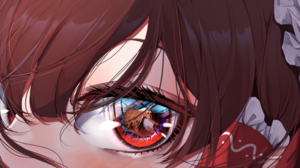 Anime Anime Girls Touhou Red Eyes Mirrored Hakurei Reimu Kirisame Marisa Brunette Closeup Reflection 3500x2039 Wallpaper
