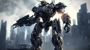 Ai Art Robot Science Fiction Depth Of Field Futuristic Mechs Gun Weapon 4579x2616 Wallpaper