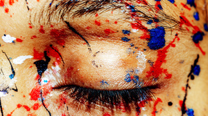 Women Body Paint Colorful Yan Senez Eyes Closeup 1800x1200 Wallpaper