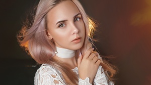 Anastasia Makarenko Blonde Face Hair Portrait 2560x1707 Wallpaper