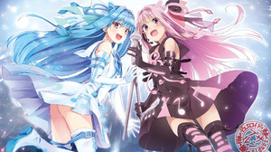 Anime Anime Girls Voiceroid Kotonoha Akane Kotonoha Aoi Long Hair Pink Hair Blue Hair Twins Artwork  2885x1703 Wallpaper