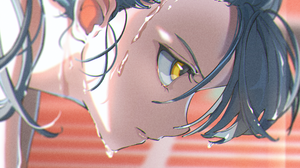 Anime Anime Girls Sweat Yellow Eyes 3263x4062 Wallpaper