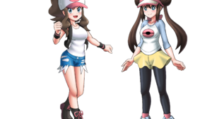 Anime Anime Girls Pokemon Rosa Pokemon Hilda Pokemon Long Hair Twintails Ponytail Brunette Two Women 2500x2000 Wallpaper