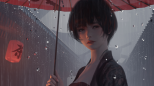 Rain Umbrella 3589x1882 wallpaper