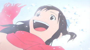 Wolf Children Snow Winter Upscaled Scarf Anime Girls Anime Screenshot Lying On Back Lying Down Long  3840x2160 Wallpaper