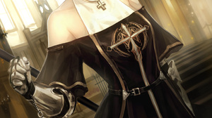 Shal E Legs Anime Girls Cross Nuns Nun Outfit 1218x1950 Wallpaper