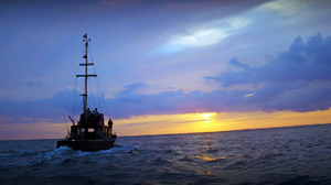 Jaws Movies Film Stills Sea Steven Spielberg Boat Water Sunset Clouds Sky 1920x1080 Wallpaper